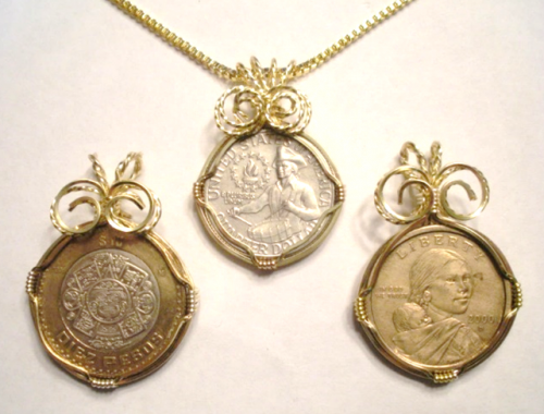 Judy Larson's Wire Wrap a Coin - , Classic Wire Jewelry, Wire Wrapping, Wrapping, Wire Wrapping Jewelry, classic wire wrapped coin
